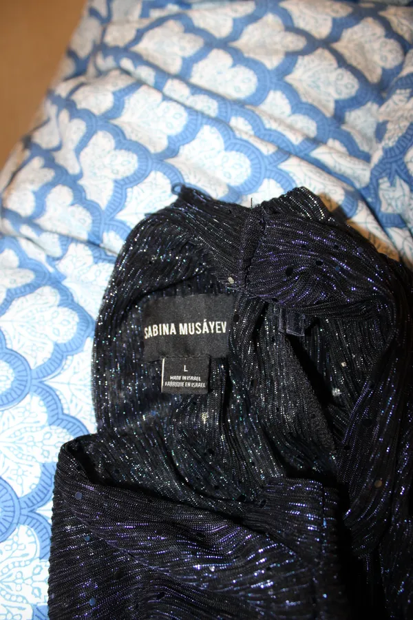 Sabina Musayev Dress Black Size L - Image 3