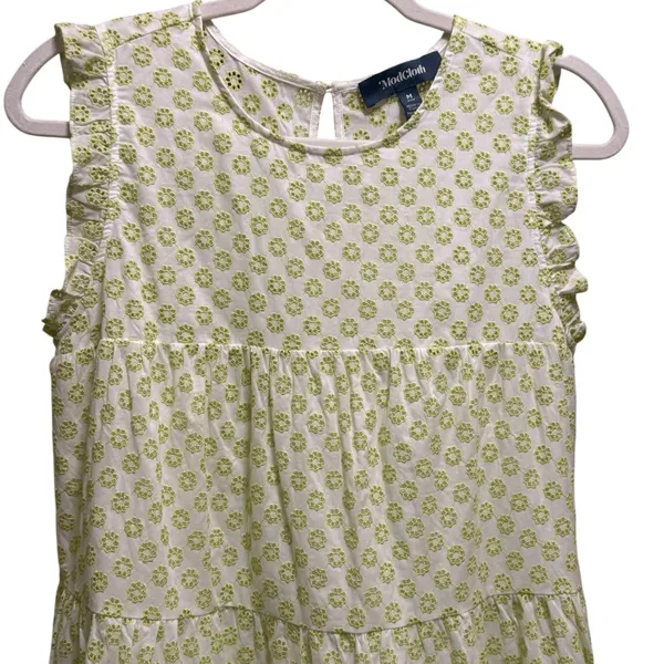 ModCloth Day Tripping Eyelet‎ Flower Fields Trapeze Dress Green White Sz M NEW - Image 8