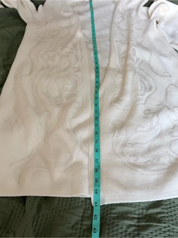 Chico's Off-White Jacquard Open-Front Long Duster Cardigan Size 3 XL - Image 9