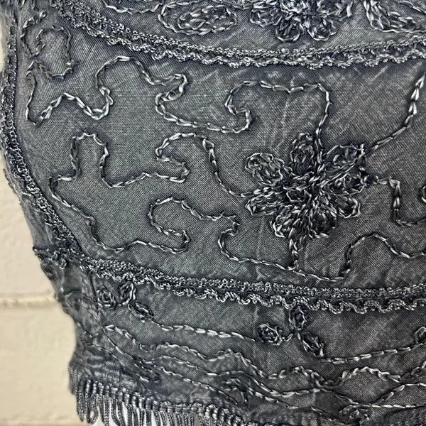 Halter Gray Embroidered one size Size undefined - Image 3