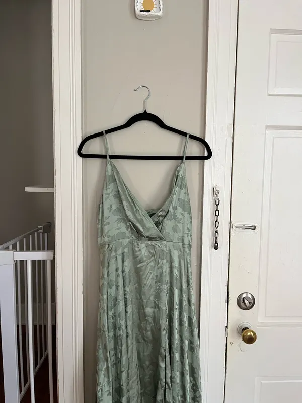 Lulus Maxi Dress Floral Green - Image 3