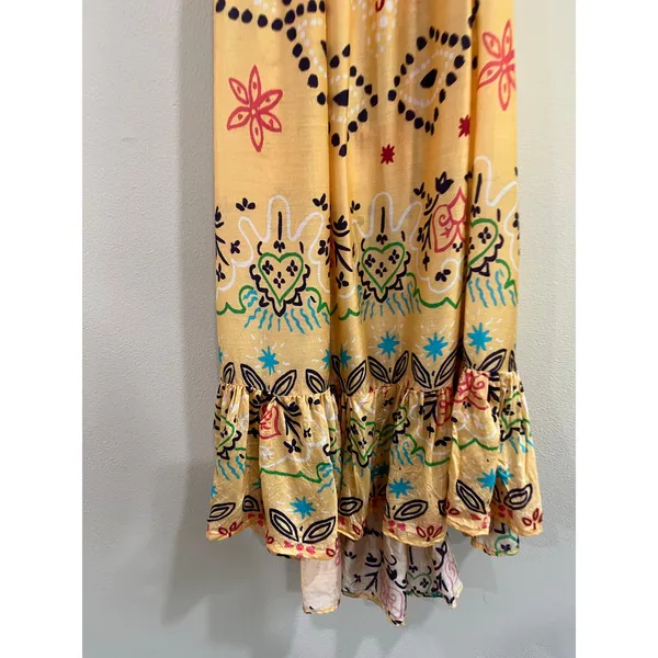 Sundress Boho Halter Mini Dress Resort‎ Vacation Beach Cover Up Festival M/L - Image 12