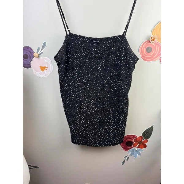 Madewell Black Polka Dot Sleeveless Camisole Tank Top - Size - 8 - Image 5