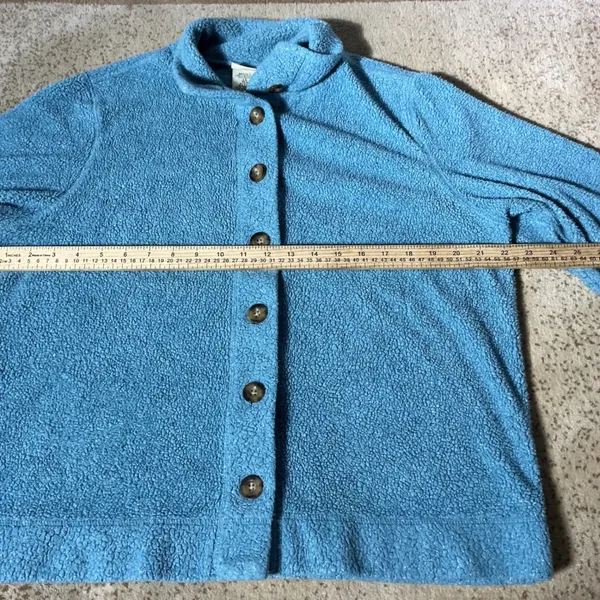 LL Bean Womens Granola Girl Sherpa Fleece Button‎ Front Cardigan Jacket L OFCL8 - Image 3