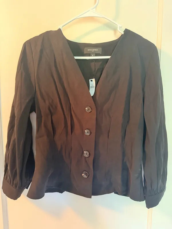 Banana republic black blouse - Image 4