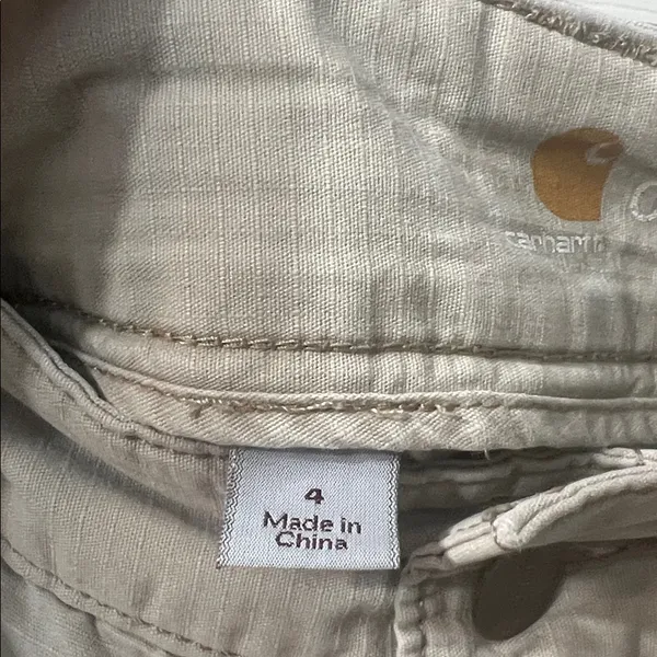Carhartt Women’s Original Fit Cargo Shorts Khaki Utility Workwear Size 4 - Image 3