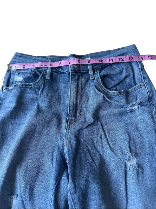 Levi’s medium-wash, high-waisted distressed straight-leg jeans - Image 5