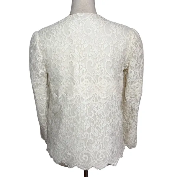 Vintage Lily of France Ivory Lace Bow Formal Jacket Small | Coquette‎ Romantic - Image 3