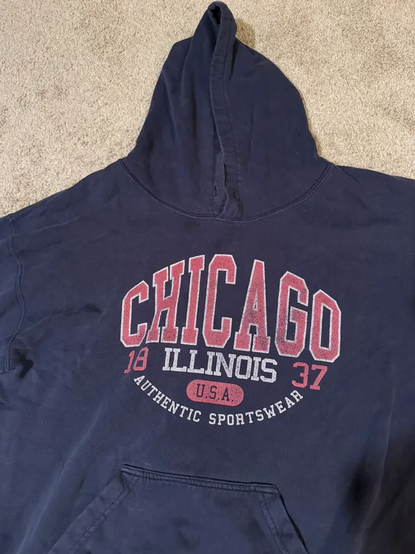Chicago, Illinois Navy Blue Hoodie - Image 2