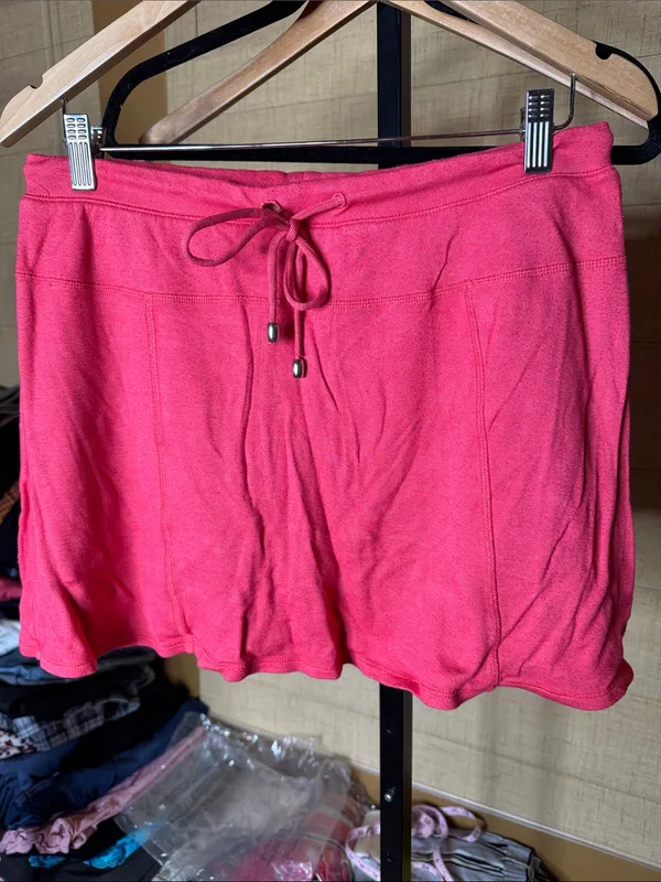 GreenTea Paradise Pink Active Athletic Skort Size Large Drawstring Tennis Golf - Image 2