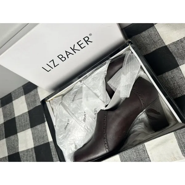 New Liz Baker Shoes Womens 8 M Slip On Pumps‎ Brown Heels Rounded Square Toe - Image 7