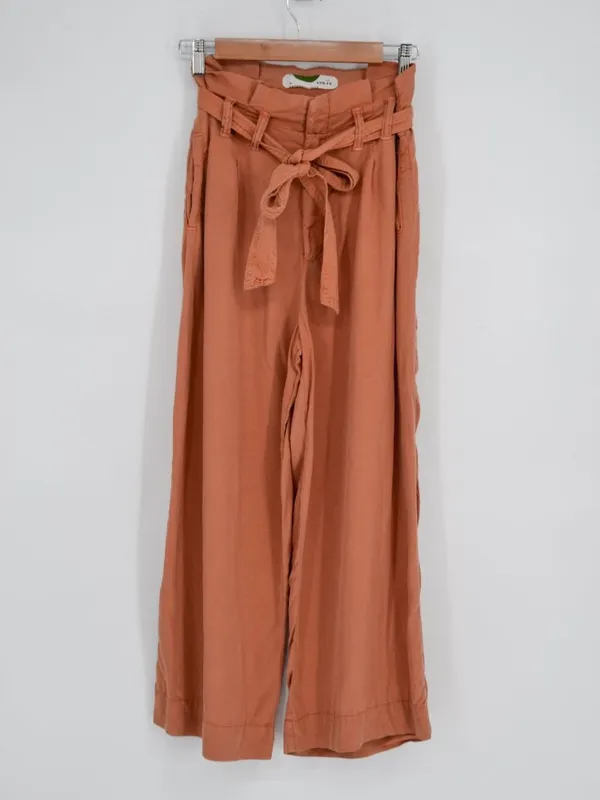 Anthropologie Blythe High Waist Wide Leg Paperbag Pants Terracotta Size 4 - Image 2