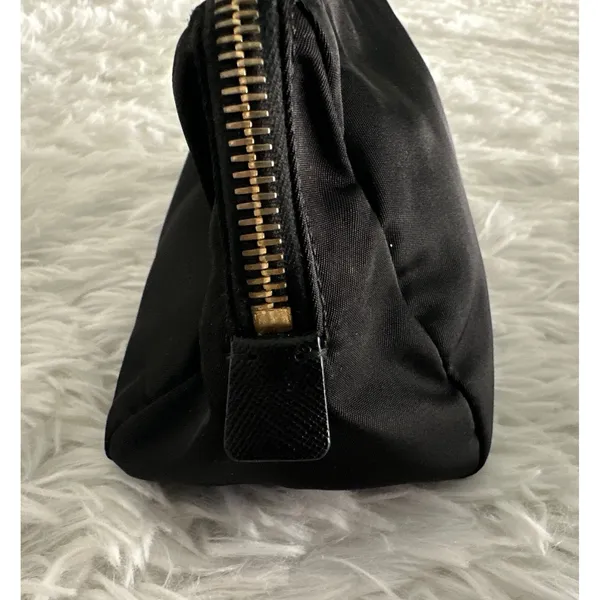 Prada black gold triangle nylon pouch toiletry cosmetic‎ case bag - Image 6