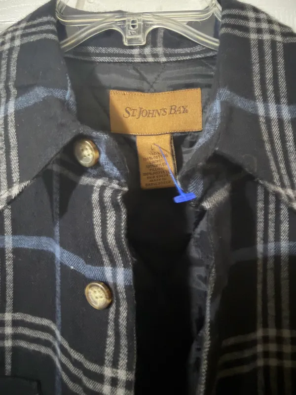 St. John's Bay Men's Quilted Lined Plaid Flannel Shirt Size Large - Image 4