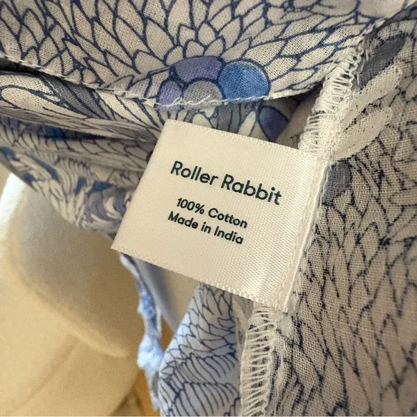 ROLLER RABBIT Ugyen Leaves Guy Button‎ Down Shirt Cotton Size Small - Image 6