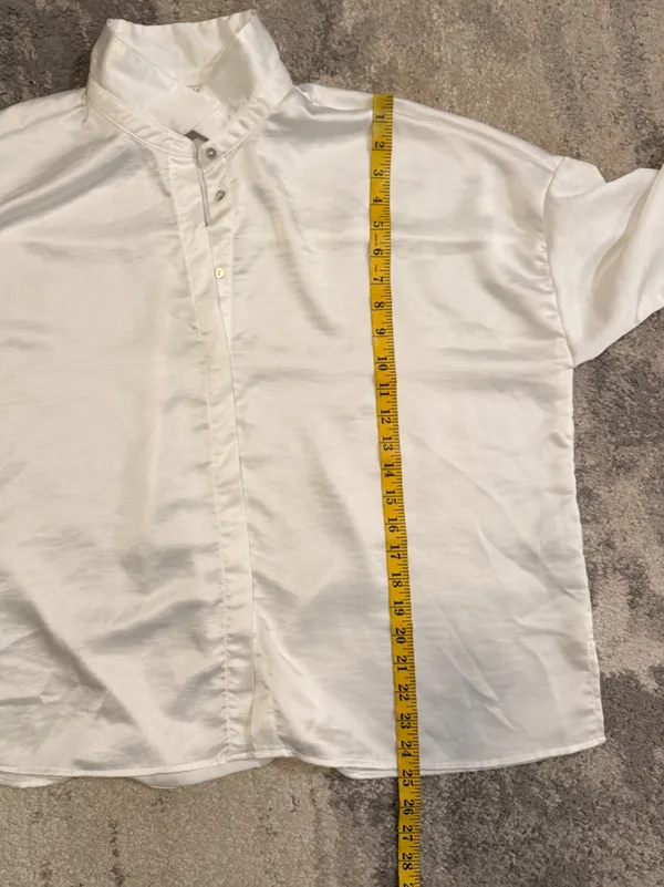 White Zara Button Up Shirt - Image 6