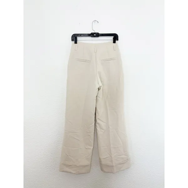 Zara Oyster Cuffed Wide Leg Trousers Size XS Minimalist Chic Relaxed 1478/234 - Image 13