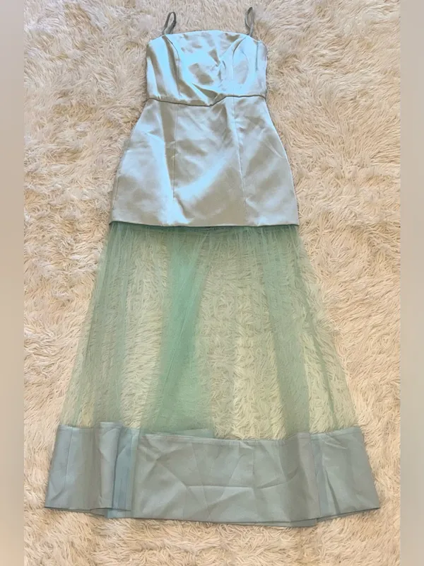 NEW ELLIATT Marcella Strapless Sea Green Gown Sz XS - Image 4