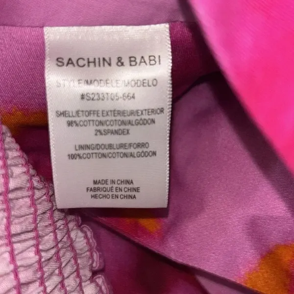 Sachin + Babi Abstract Print Pink Cropped Sleeveless Top(Size 10) - Image 6