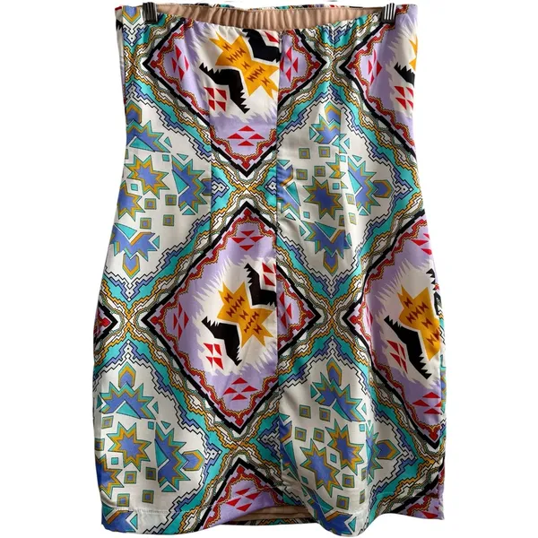 Revolve Naven‎ Strapless Geometric Mini Dress Southwest Print Size Small $228 - Image 2