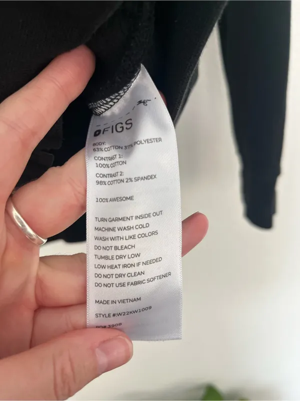 FIGS On-Shift Full Zip Hoodie Fleece Jacket Black Nurse Doctor Clinic Athleisure - Image 4