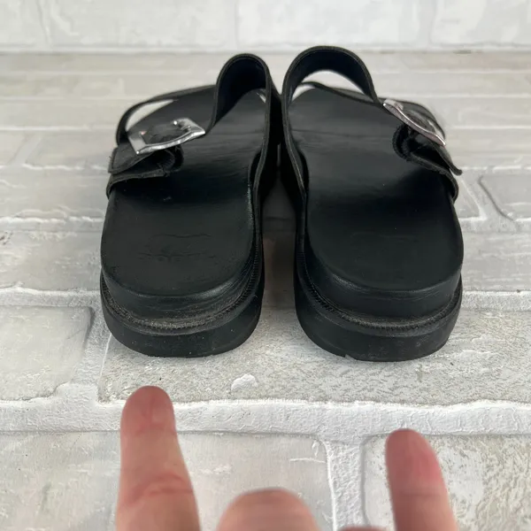 SOREL Roaming Buckle Sandals Womens 7.5 Black Platform Double Strap Slip On - Image 12