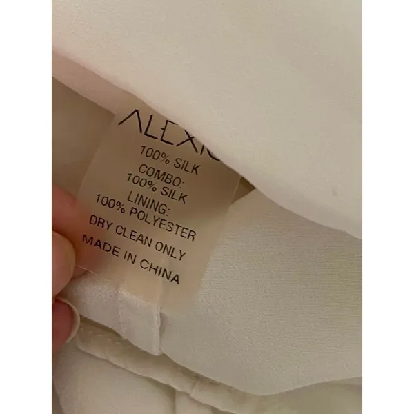 ALEXIS "KLEIN" WHITE SILK RUFFLE CHOKER BLOUSE TOP - Image 9