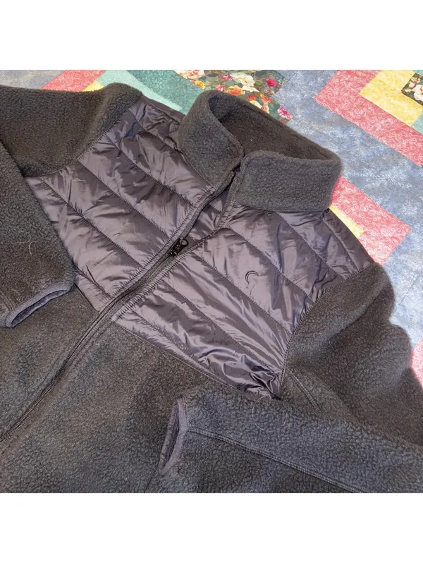 Zyia Active Woman’s Medium Black Fleece and Quilted Jacket with Full Zip Workout - Image 2
