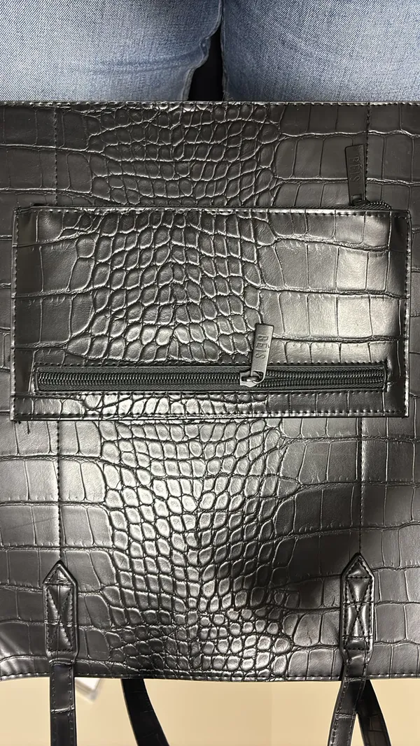 BEIS Work Tote in Black Croc - Image 4
