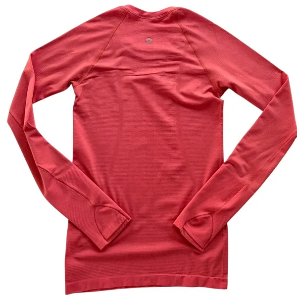Lululemon Swiftly Tech Long-Sleeve Shirt 2.0 Sunset Orange Coral Size 4 - Image 6