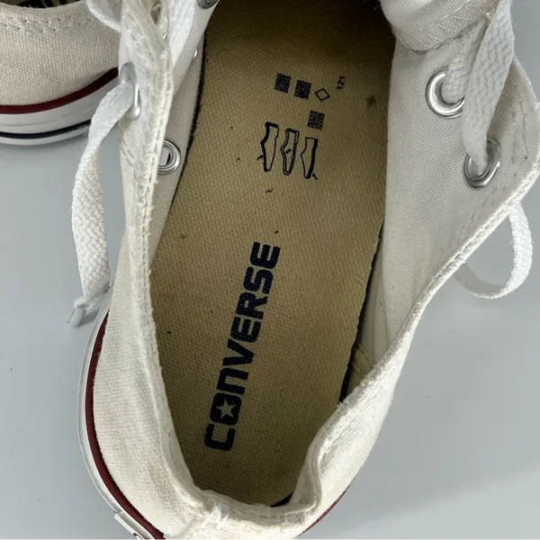 Converse‎ Chuck Taylor All Star Lace Up Sneakers Off White Size 5 - Image 8