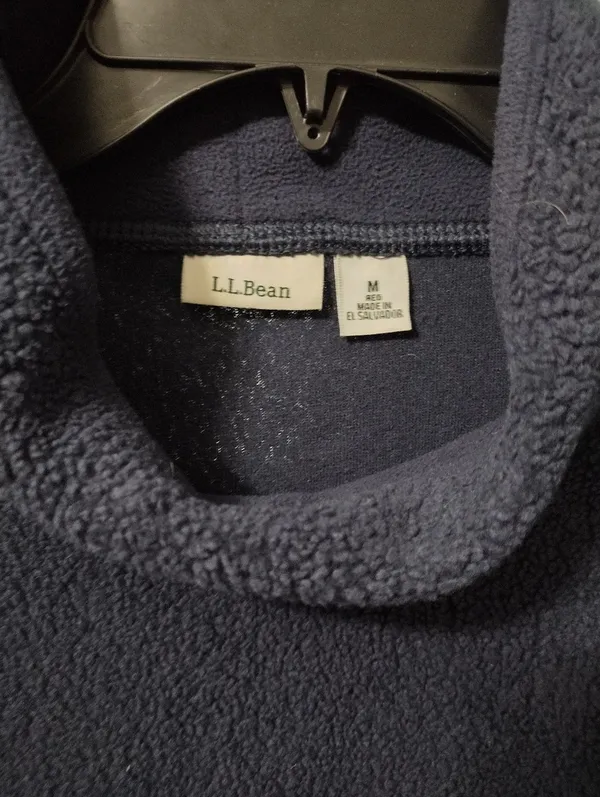 LL bean Navy Fleece Cozy Cottage FunnelNeck - Image 3