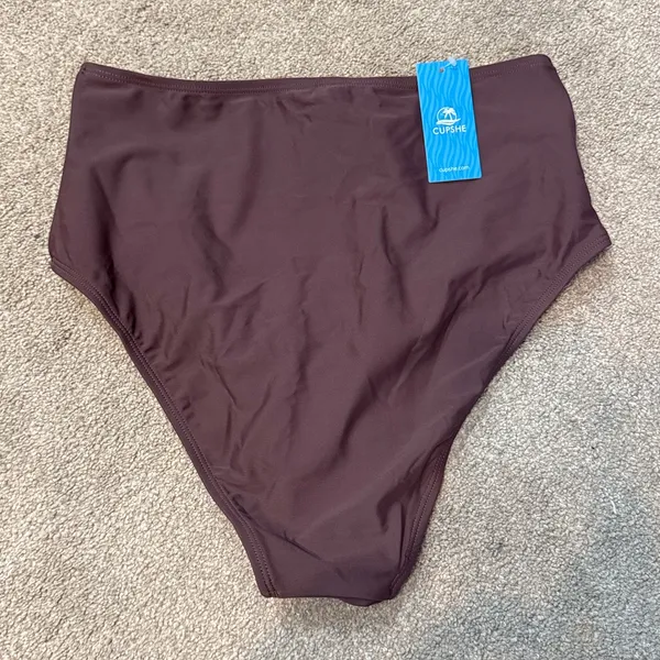 Cupshe Brown High Waist Swim Bikini Bottom Size M - Image 4