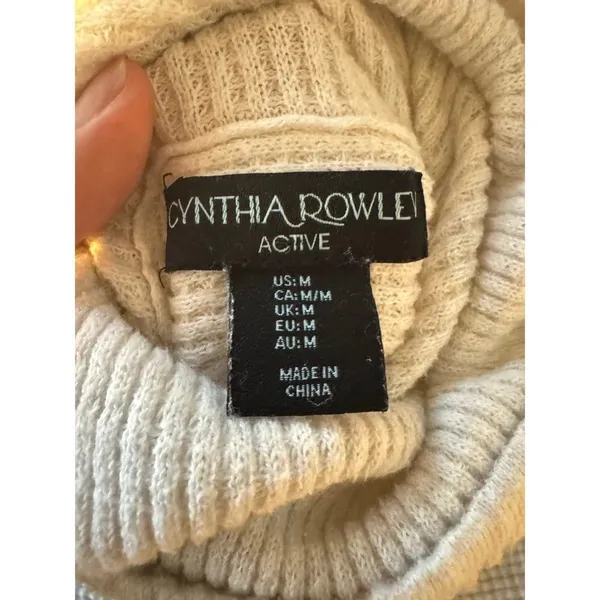 Cynthia Rowley Active White Turtleneck Lightweight Sweater SIZE M‎ - Image 8