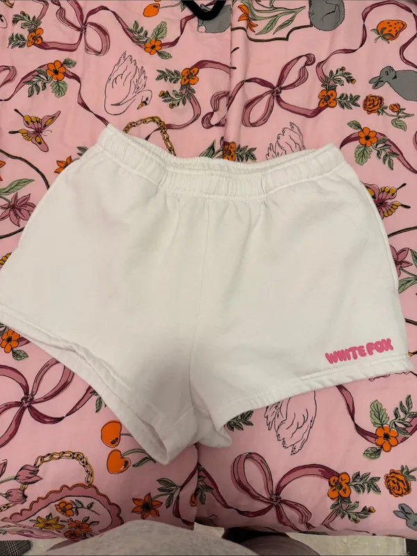 White Fox With Love Lounge Shorts White - Image 3
