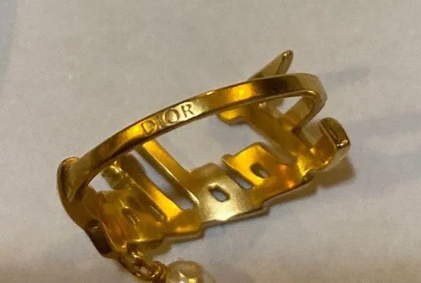 Dior J'ADIOR RING Gold-Finish Metal with a White Resin Pearl and a White Crystal - Image 8