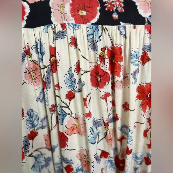 Patrons of Peace Women’s Boho Floral Babydoll Tunic Dress Sz L Festival Coastal - Image 6