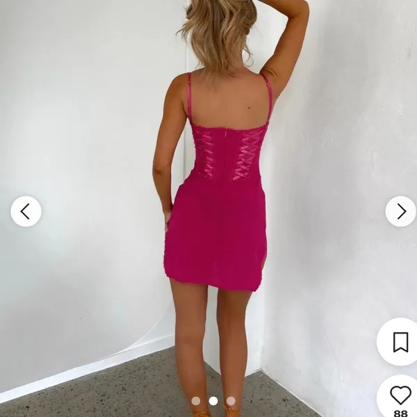 Pink Lace Corset Mini Dress NWT S - Image 2