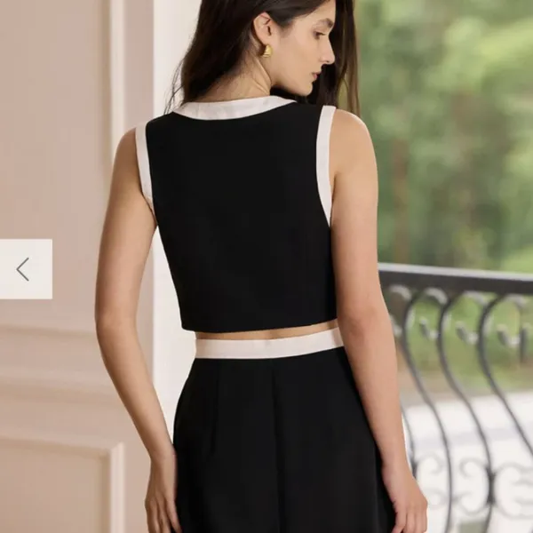 RIHOAS The Black Round Neck Colorblock Tank Top 3 - Image 4