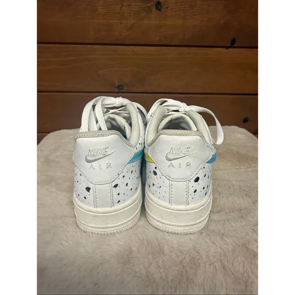 Nike Womans Air Force 1 Custom sneakers blue/yellow Sz 5.5 DD8959-100 - Image 3