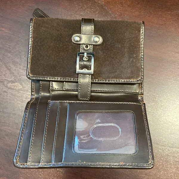 Wilson's Leather suede leather wallet brown EUC - Image 5