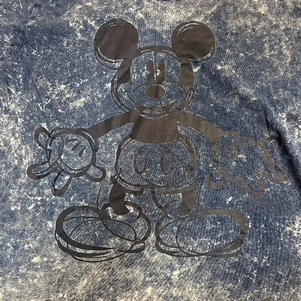 Disney Acid Wash Mickey Mouse Short Sleeve T-shirt‎ Women Size XL - Image 2