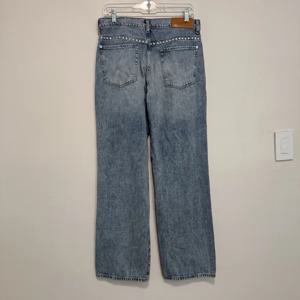 7 For All Mankind‎ Tess Studded Wide Leg Jeans Size 30 - Image 4