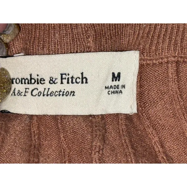 Womens Abercrombie & Fitch Soft AF Brown Tan Ribbed Knit Wide Leg Pants Size M - Image 4