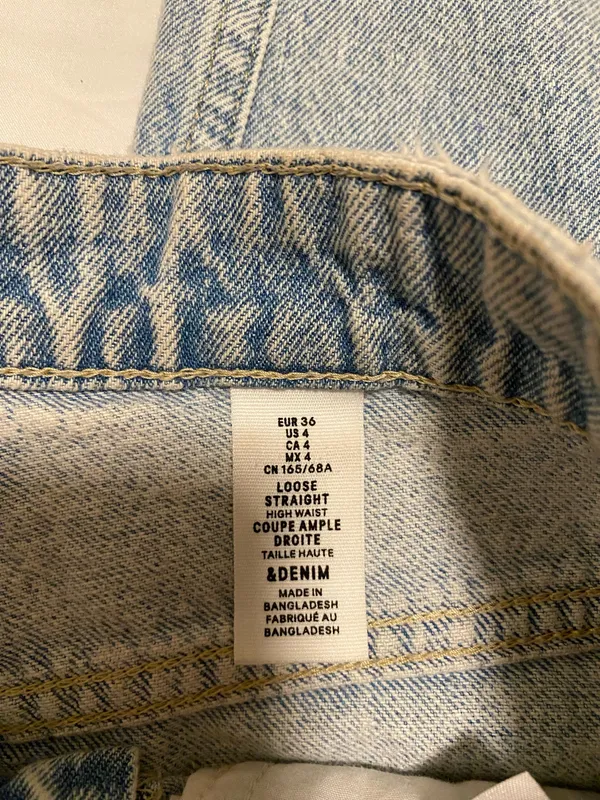 H&M Loose Straight High Jeans Light Denim Blue - Image 5