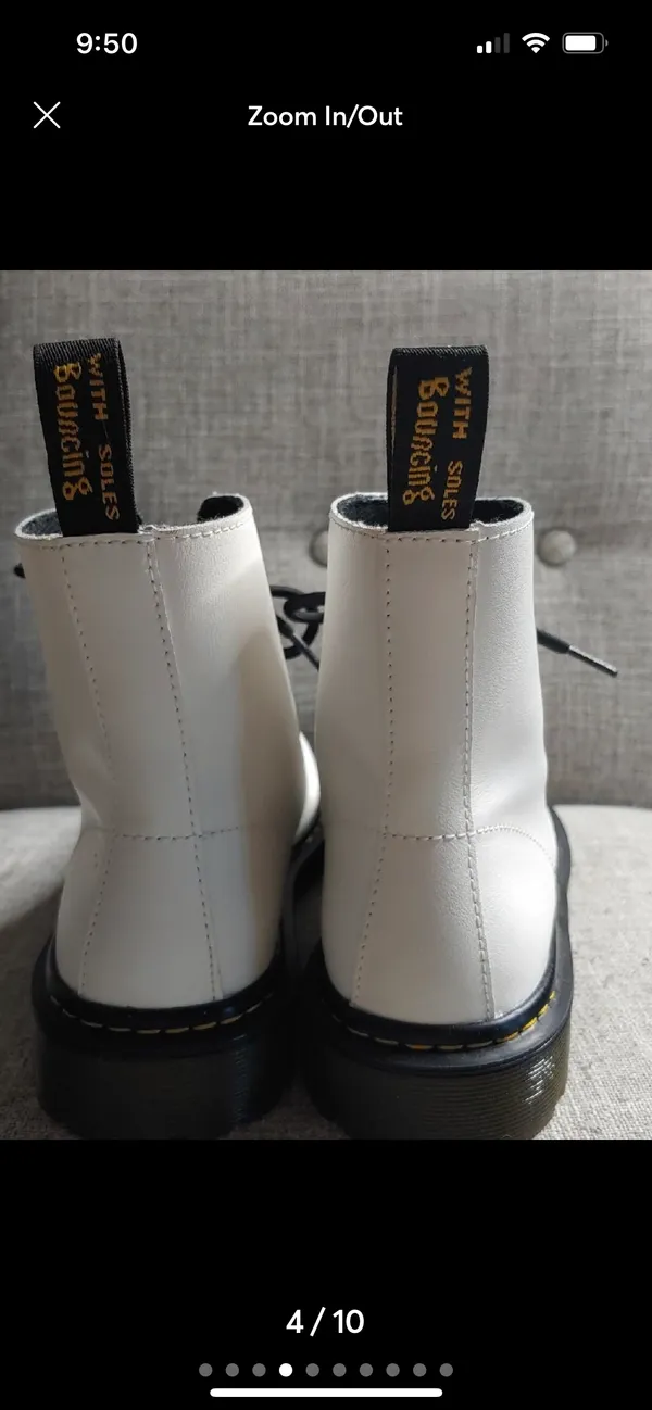 Dr. Martens White Lace Up Boots - Image 2