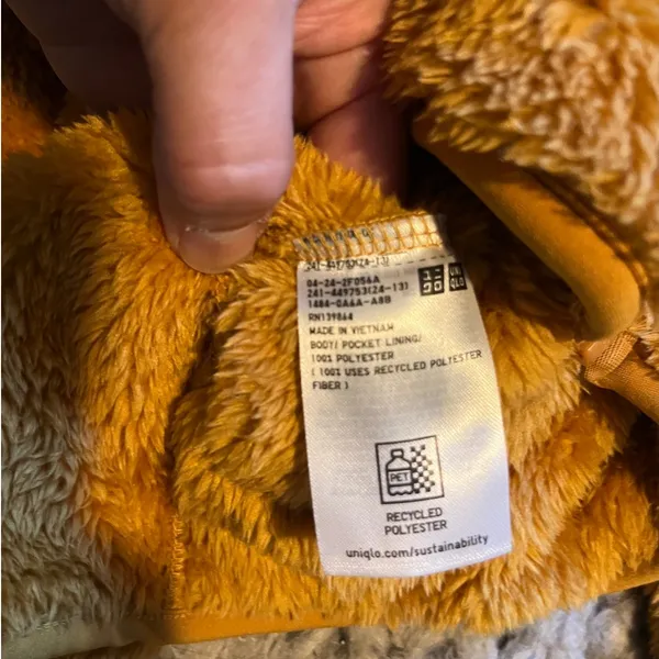 Uniqlo fleece zip up mustard yellow / golden size xl - Image 4