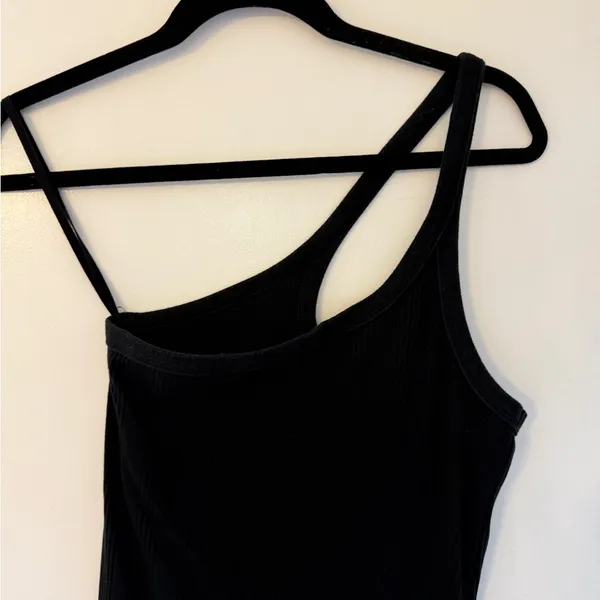 Aerie One Shoulder Black Dress - Image 2