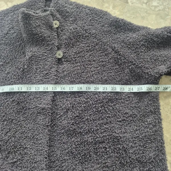 Barefoot Dreams QVC comfy button sweatshirt Cozy Chic Charcoal Teddy Jacket 2X - Image 9