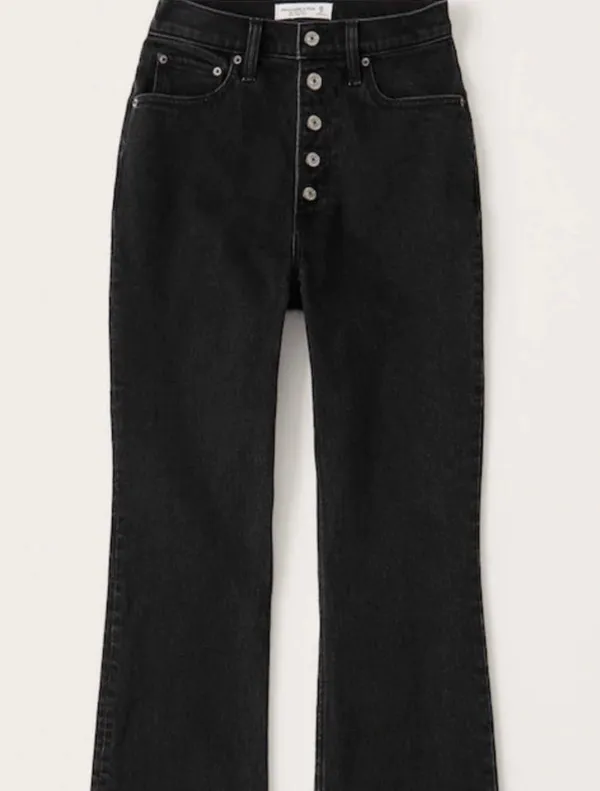 Abercrombie The Kick Flare Ultra High Rise Jeans - Black - Image 3